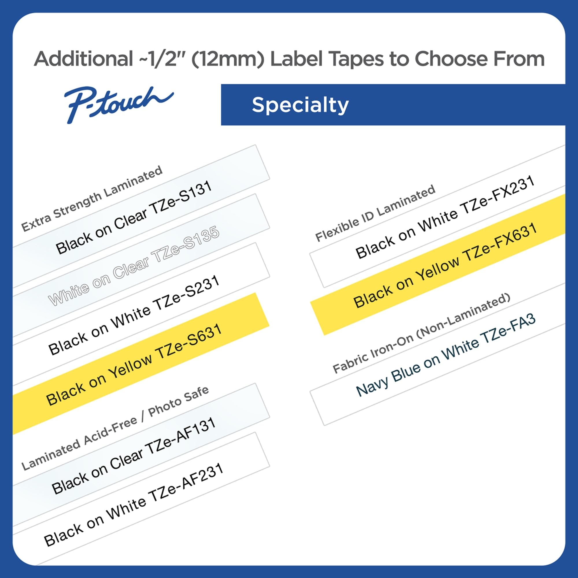 Brother Genuine P-touch TZE-131 Tape, 1/2" (0.47") Standard Laminated P-touch Tape, Black on Clear, Perfect for Indoor or Outdoor Use, Water Resistant, 26.2 Feet (8M), Single-Pack - Image 6